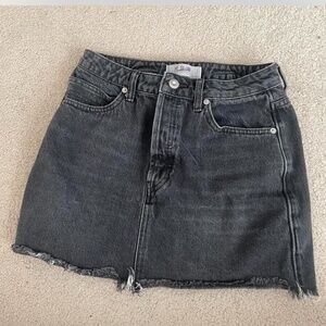Free People black denim skirt
